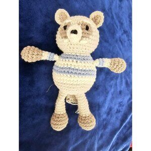 Pottery Barn Finn + Emma 8”‎ Remy Raccoon Plush Crochet Tan 100% Organic Cotton